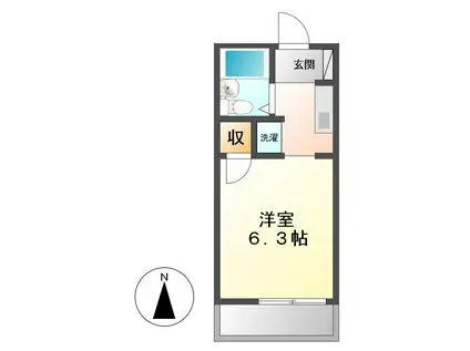 ミッキーハウス(ワンルーム/2階)の間取り写真