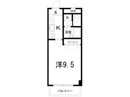 エポカ大川筋(1K/3階)の間取り写真