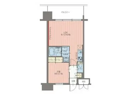 プレジオ三国EURO(1LDK/2階)の間取り写真