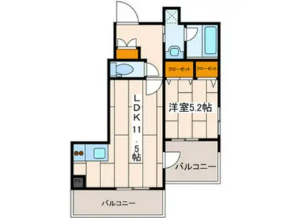 GLORY HIYOSHI(1LDK/2階)の間取り写真