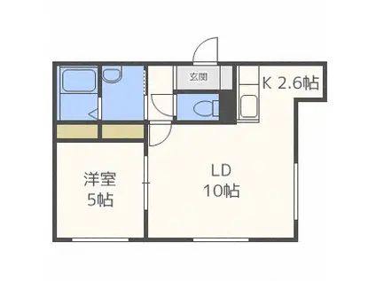 エフェクトN21(1LDK/2階)の間取り写真