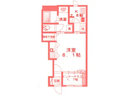 オリーブヴィラ湘南(1K/1階)の間取り写真