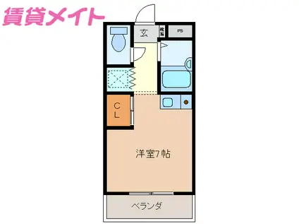 ラフレシール山城(ワンルーム/4階)の間取り写真