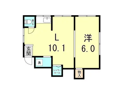 パーク塩屋(1LDK/1階)の間取り写真