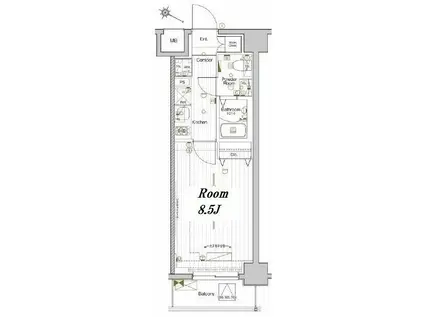 メイクスデザイン池袋イースト(1K/2階)の間取り写真