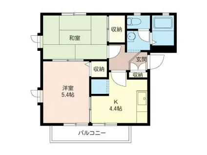 パークハイムB(2K/1階)の間取り写真