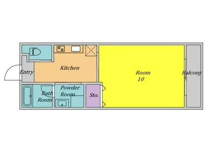 グレイスティアラ(1K/4階)の間取り写真