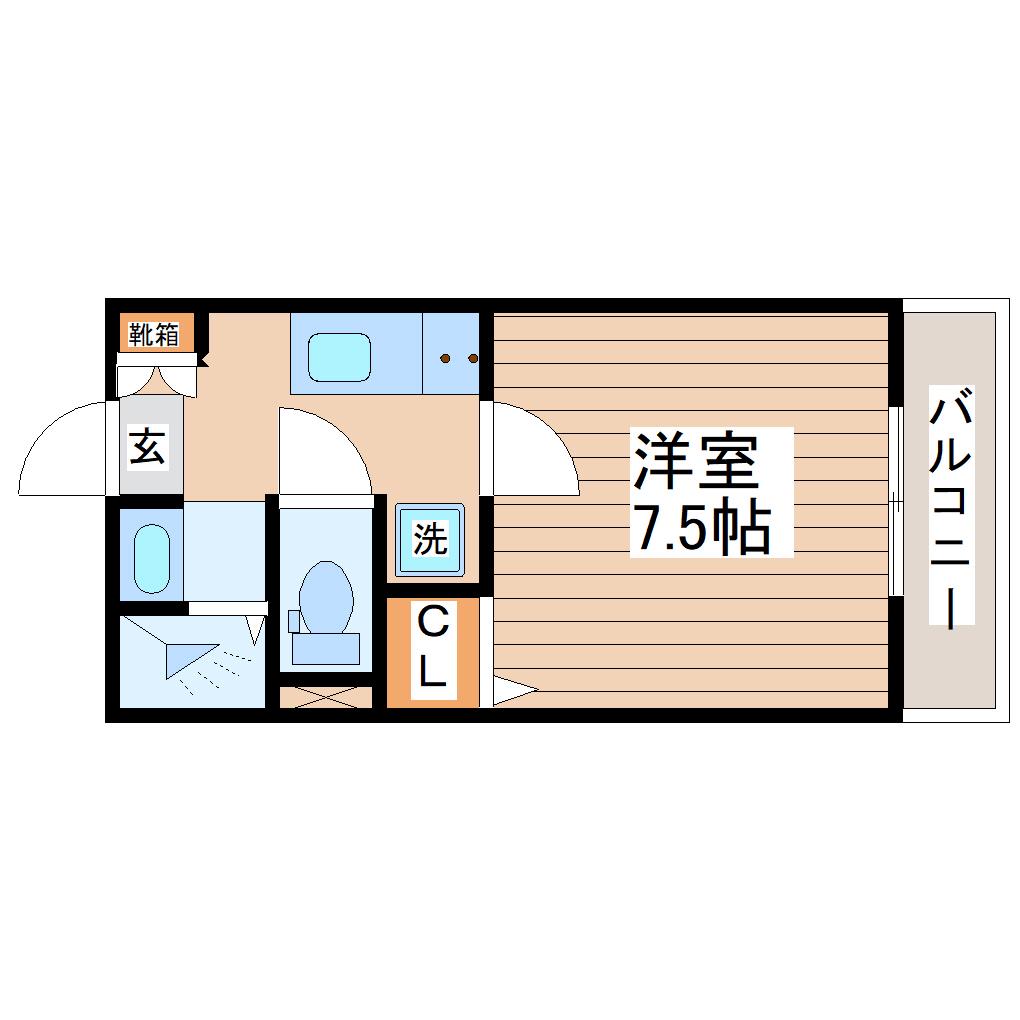 アバントヒルズ(1K/3階)の間取り写真