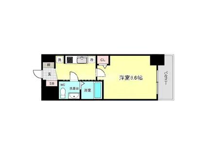 エグゼ大阪CITYアインツ(1K/8階)の間取り写真