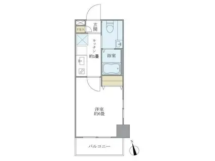 J-CLOUD横浜鶴見(1K/7階)の間取り写真