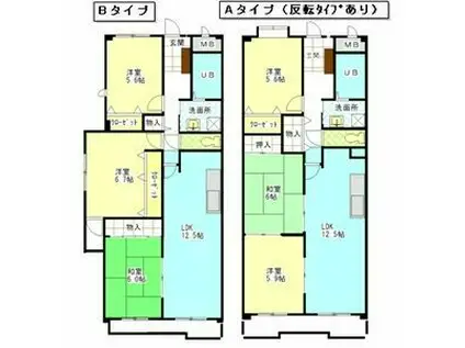 OHSADAハイツ上野公園(3LDK/3階)の間取り写真