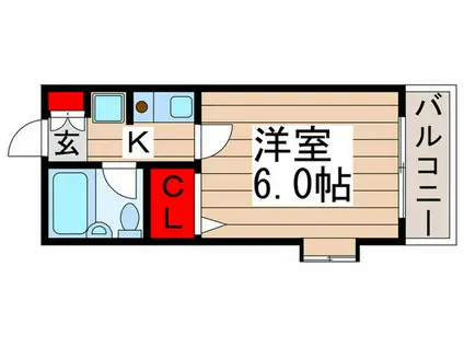 ハイム白鷺(1K/2階)の間取り写真