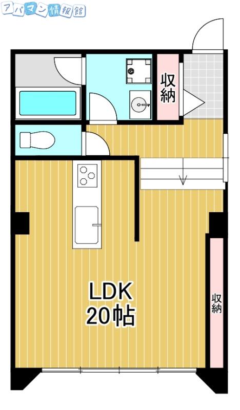 ウエスト STUDIO BLDG(ワンルーム/2階)の間取り写真