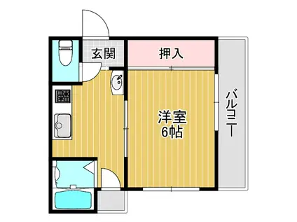川庄ハイツ(1K/3階)の間取り写真