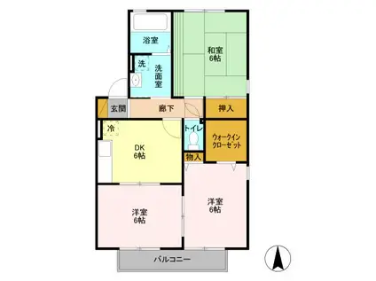 パストラルA(3DK/1階)の間取り写真