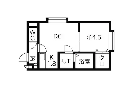 アールヒルズ(1LDK/1階)の間取り写真