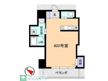 シャトレ中野新橋(ワンルーム/4階)の間取り写真