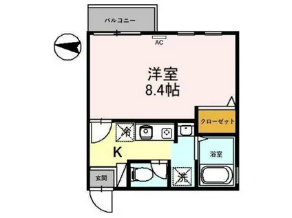 LIAN(1K/1階)の間取り写真