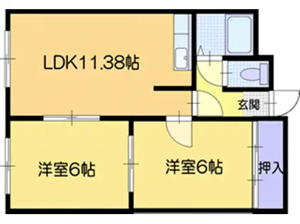 エスパシオ・コモド(2LDK/1階)の間取り写真