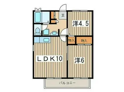 ヴィラ・グランドール(2LDK/3階)の間取り写真