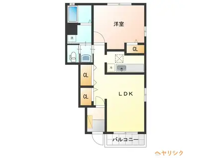 ミッテフリーデIII(1LDK/1階)の間取り写真