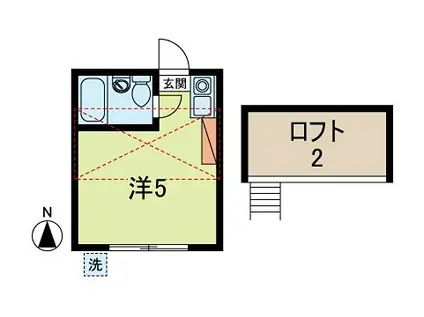 サングレース新高円寺(ワンルーム/1階)の間取り写真