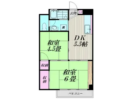 メゾン安田(2DK/3階)の間取り写真