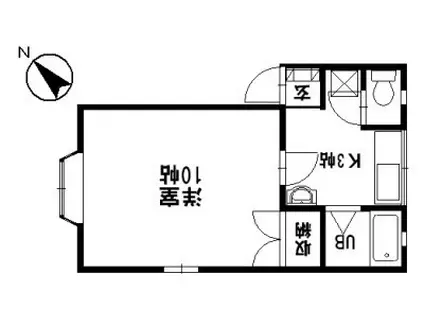 マーセルK2(1K/2階)の間取り写真