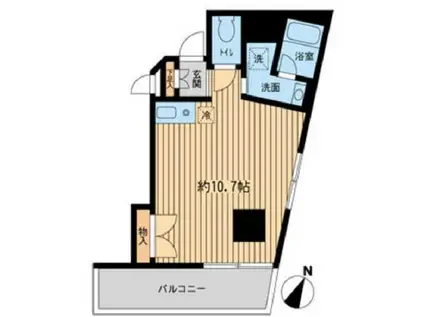 神楽坂フラッツ(ワンルーム/4階)の間取り写真