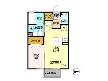 プラドヴィスタ高師台(1LDK/5階)の間取り写真