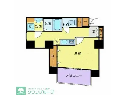 メゾン・ド・ヴィレ芝大門(1K/9階)の間取り写真