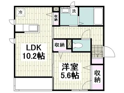 アネックス鶴間(1LDK/2階)の間取り写真