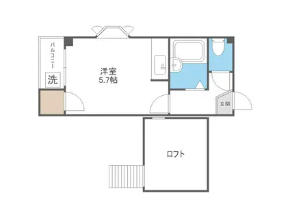 ホープ野江(ワンルーム/4階)の間取り写真