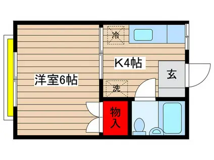 エステートピア内田(1K/2階)の間取り写真