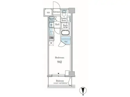 パークアクシス東蒲田(ワンルーム/5階)の間取り写真