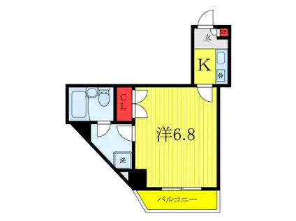DRビル(1K/2階)の間取り写真
