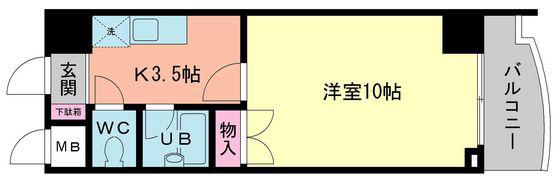 サンビレッジ段原(2DK/4階)の間取り写真