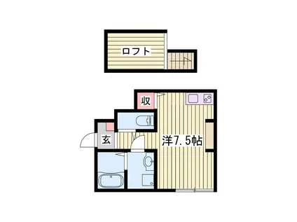あんしん明石(ワンルーム/1階)の間取り写真