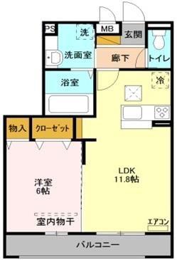 プレミール(1LDK/1階)の間取り写真