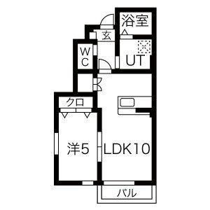 GRAND PARACE十二丁目II(1LDK/1階)の間取り写真