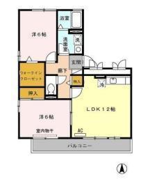 セジュール早水 I号館(2LDK/1階)の間取り写真