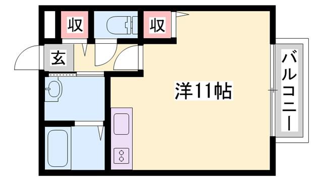 コンフォートテクノI(ワンルーム/2階)の間取り写真