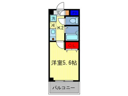 グランドヴィラ藤森(1K/5階)の間取り写真