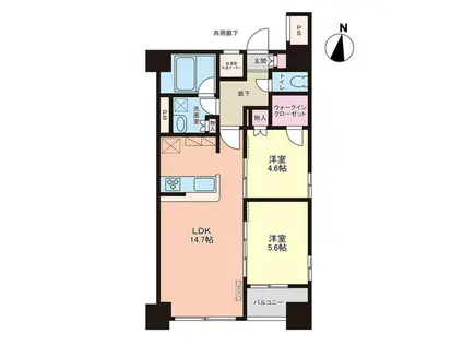 アーバンハイツ大町(2LDK/11階)の間取り写真