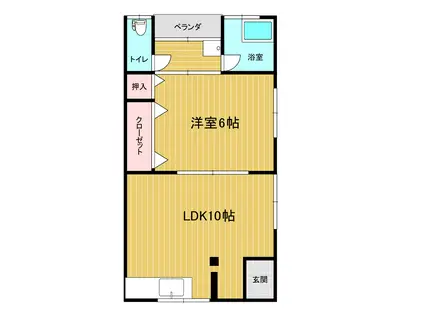 竹和荘(1LDK/2階)の間取り写真