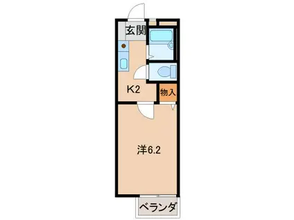 スーパーハイツ黒田(1K/1階)の間取り写真