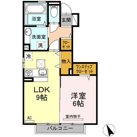 ラ・ヴェスタ(1LDK/1階)の間取り写真