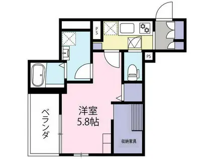 ヴィラージュ・シャルマン セットゥ(1K/1階)の間取り写真