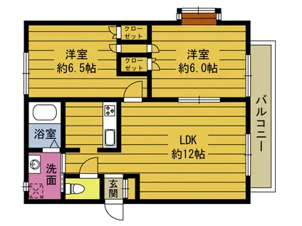 マ・メゾンつかもとA(2LDK/1階)の間取り写真