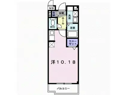 ライツェント・ガッセ・エリカ(ワンルーム/1階)の間取り写真
